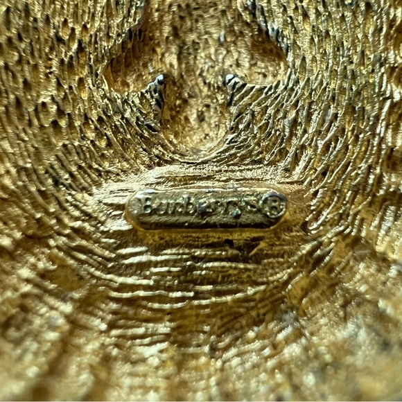 Vintage Burberry Necklace Pendant Pearl Enhancer with Chain Green Enamel Gold - Picture 10 of 13